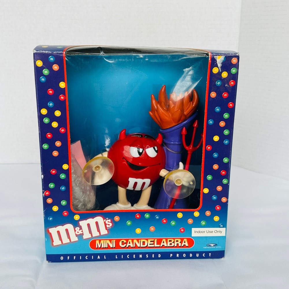 1999 Trendmasters M&M's Halloween Mini Candelabra Red M&M New Old Stock NOS